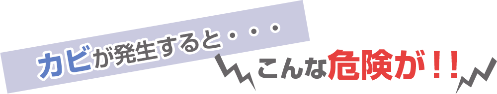 カビが発生すると・・・こんな危険が!!